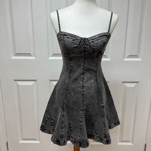 Sky to Moon -Social Hour -Black Denim Mini Dress - Size S - NEW With Tags.
